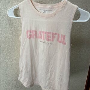 Spiritual Gangster Women's Pale Pink 'Grateful' Muscle Tee